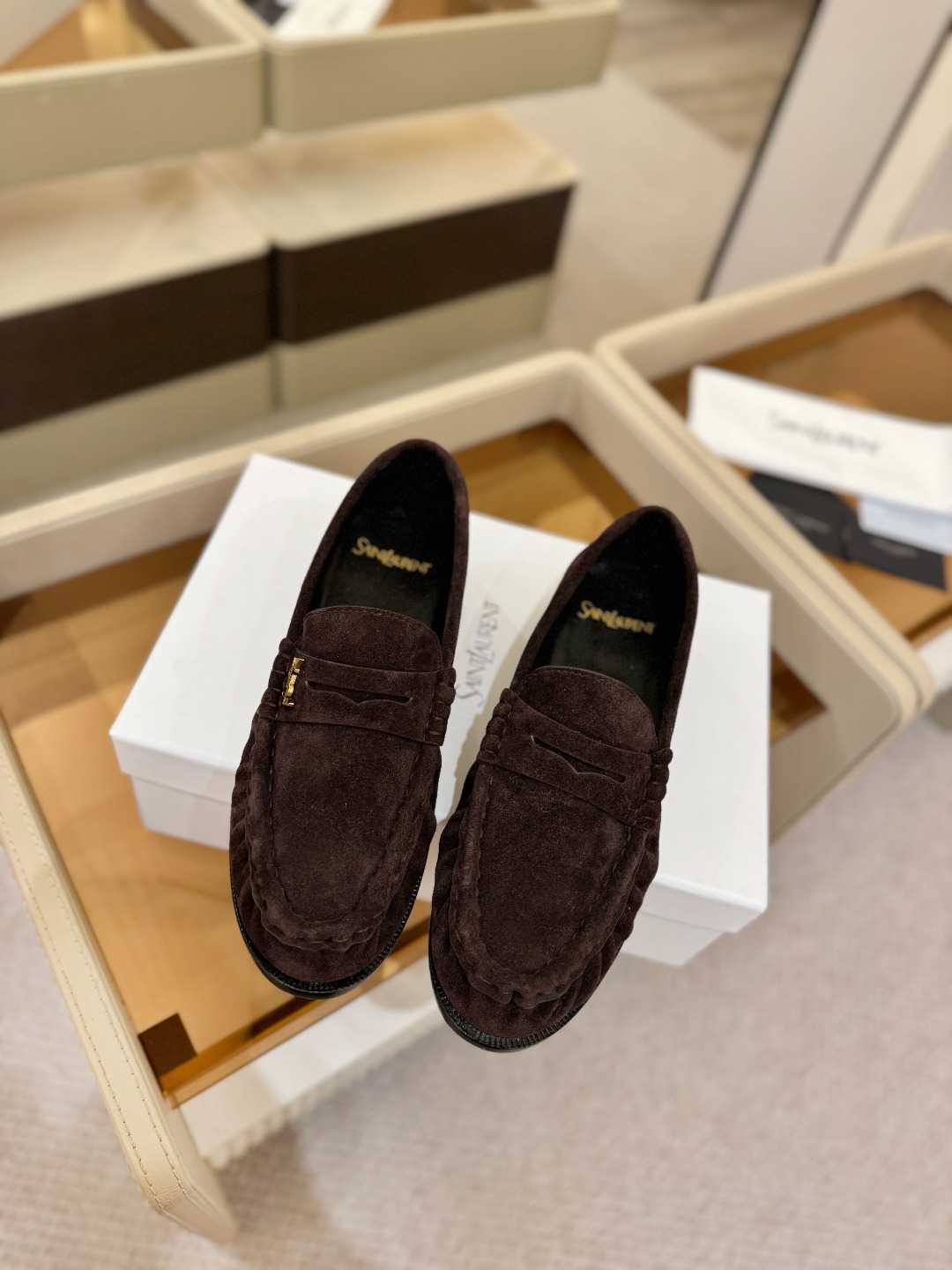 （情侣款） SAINT LAURENT圣罗兰新款褶皱乐福鞋系列🤝🤝YSL女孩的松弛感真的被狠狠拿捏 简直