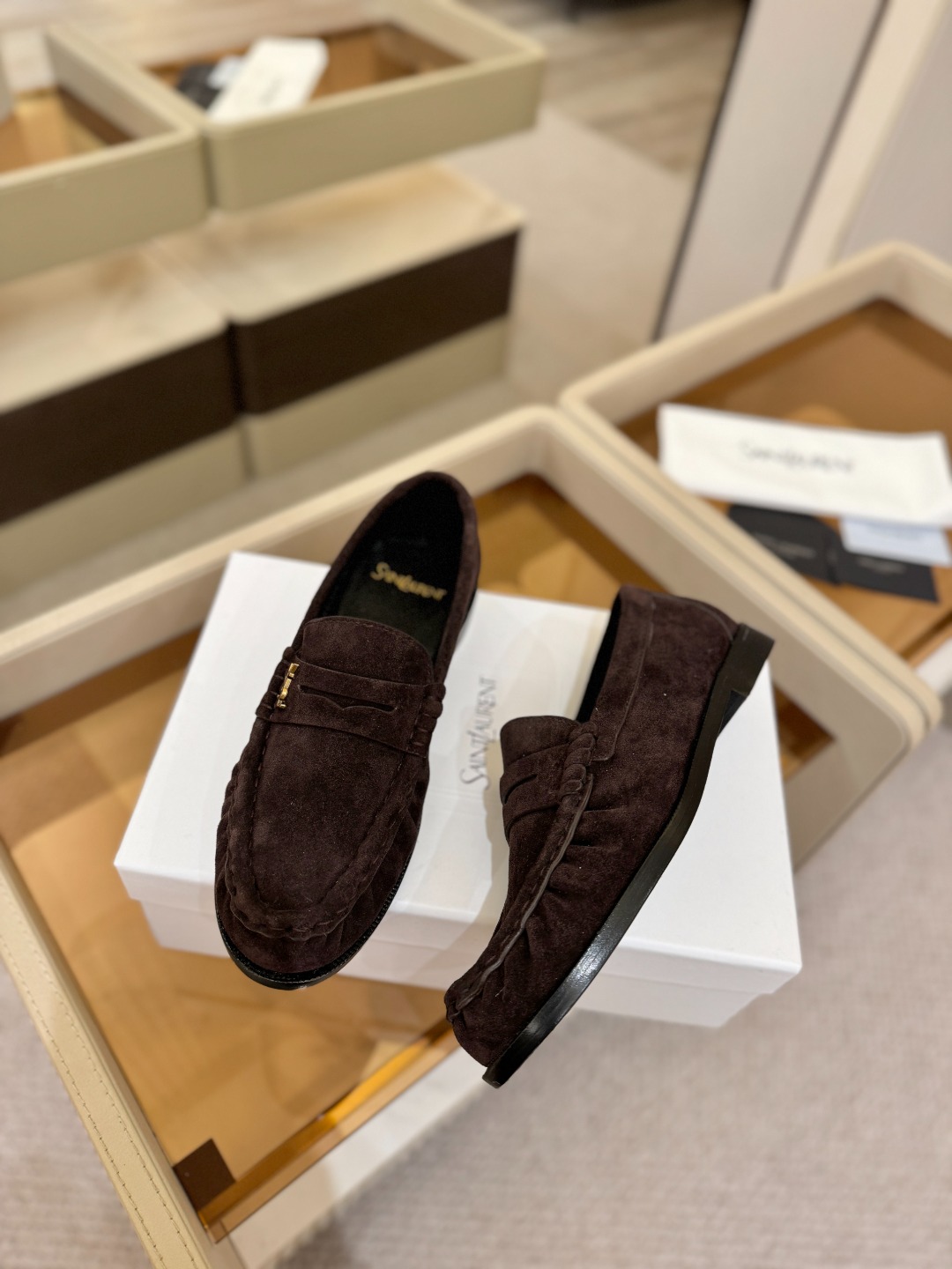 （情侣款） SAINT LAURENT圣罗兰新款褶皱乐福鞋系列🤝🤝YSL女孩的松弛感真的被狠狠拿捏 简直