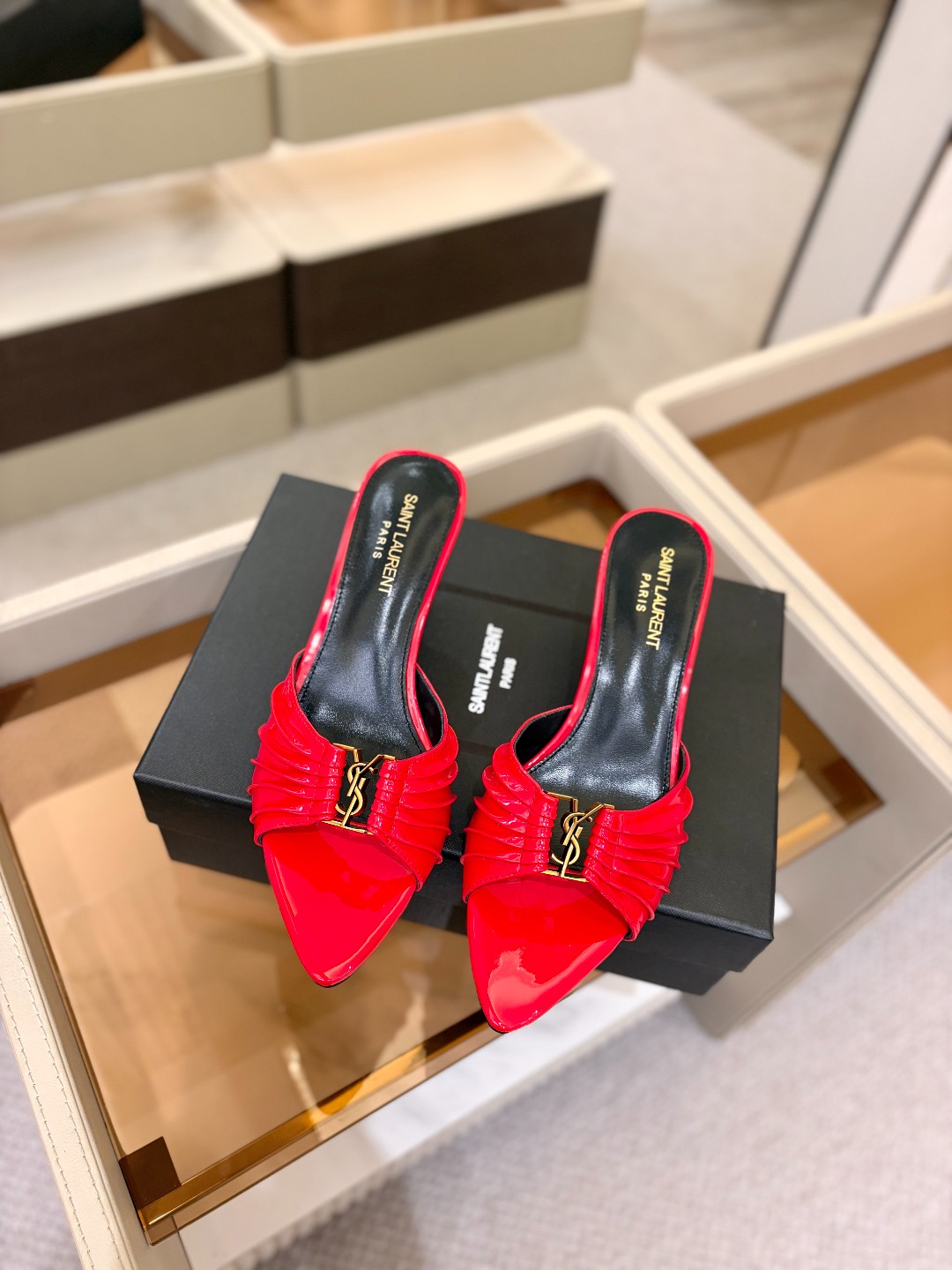 YSL「SAINT LAURENT*」 夏季新品 金属头优雅大气高跟凉鞋——————————全新春夏系列