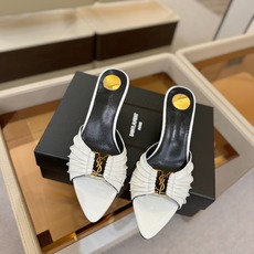 YSL「SAINT LAURENT*」 夏季新品 尖头优雅大气高跟拖鞋 —————————— 尖头设计拉长腿部线条, YSL「SAINT LAURENT*」 夏季新品 尖头优雅大气高跟拖鞋 —————————— 尖头设计拉长腿部线条,