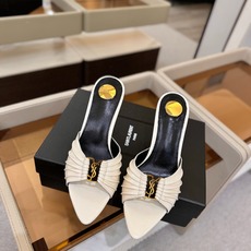 YSL「SAINT LAURENT*」 夏季新品 尖头优雅大气高跟拖鞋 —————————— 尖头设计拉长腿部线条, YSL「SAINT LAURENT*」 夏季新品 尖头优雅大气高跟拖鞋 —————————— 尖头设计拉长腿部线条,