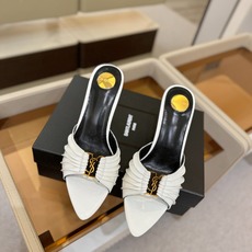 YSL「SAINT LAURENT*」 夏季新品 尖头优雅大气高跟拖鞋 —————————— 尖头设计拉长腿部线条, YSL「SAINT LAURENT*」 夏季新品 尖头优雅大气高跟拖鞋 —————————— 尖头设计拉长腿部线条,