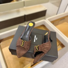 YSL「SAINT LAURENT*」 夏季新品 尖头优雅大气高跟拖鞋 —————————— 尖头设计拉长腿部线条, YSL「SAINT LAURENT*」 夏季新品 尖头优雅大气高跟拖鞋 —————————— 尖头设计拉长腿部线条,