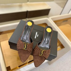 YSL「SAINT LAURENT*」 夏季新品 尖头优雅大气高跟拖鞋 —————————— 尖头设计拉长腿部线条, YSL「SAINT LAURENT*」 夏季新品 尖头优雅大气高跟拖鞋 —————————— 尖头设计拉长腿部线条,