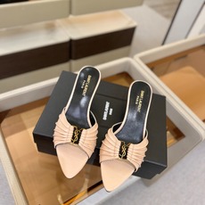 YSL「SAINT LAURENT*」 夏季新品 尖头优雅大气高跟拖鞋 —————————— 尖头设计拉长腿部线条, YSL「SAINT LAURENT*」 夏季新品 尖头优雅大气高跟拖鞋 —————————— 尖头设计拉长腿部线条,
