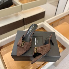 YSL「SAINT LAURENT*」 夏季新品 尖头优雅大气高跟拖鞋 —————————— 尖头设计拉长腿部线条, YSL「SAINT LAURENT*」 夏季新品 尖头优雅大气高跟拖鞋 —————————— 尖头设计拉长腿部线条,