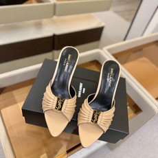 YSL「SAINT LAURENT*」 夏季新品 尖头优雅大气高跟拖鞋 —————————— 尖头设计拉长腿部线条, YSL「SAINT LAURENT*」 夏季新品 尖头优雅大气高跟拖鞋 —————————— 尖头设计拉长腿部线条,