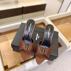 YSL「SAINT LAURENT*」 夏季新品 尖头优雅大气高跟拖鞋 —————————— 尖头设计拉长腿部线条, YSL「SAINT LAURENT*」 夏季新品 尖头优雅大气高跟拖鞋 —————————— 尖头设计拉长腿部线条,
