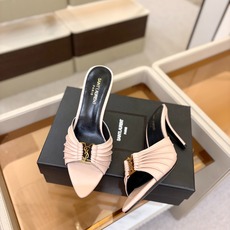 YSL「SAINT LAURENT*」 夏季新品 尖头优雅大气高跟拖鞋 —————————— 尖头设计拉长腿部线条, YSL「SAINT LAURENT*」 夏季新品 尖头优雅大气高跟拖鞋 —————————— 尖头设计拉长腿部线条,