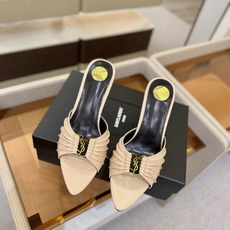 YSL「SAINT LAURENT*」 夏季新品 尖头优雅大气高跟拖鞋 —————————— 尖头设计拉长腿部线条, YSL「SAINT LAURENT*」 夏季新品 尖头优雅大气高跟拖鞋 —————————— 尖头设计拉长腿部线条,