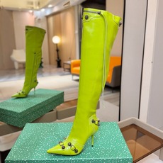 Balenciaga巴黎世家 Cagole 高筒靴 多色重工铆钉尖头过膝长靴✨ 多款鲜亮配色随心挑选,亮面皮质高级吸睛 Balenciaga巴黎世家 Cagole 高筒靴 多色重工铆钉尖头过膝长靴✨ 多款鲜亮配色随心挑选,亮面皮质高级吸睛