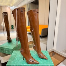 Balenciaga巴黎世家 Cagole 高筒靴 多色重工铆钉尖头过膝长靴✨ 多款鲜亮配色随心挑选,亮面皮质高级吸睛 Balenciaga巴黎世家 Cagole 高筒靴 多色重工铆钉尖头过膝长靴✨ 多款鲜亮配色随心挑选,亮面皮质高级吸睛