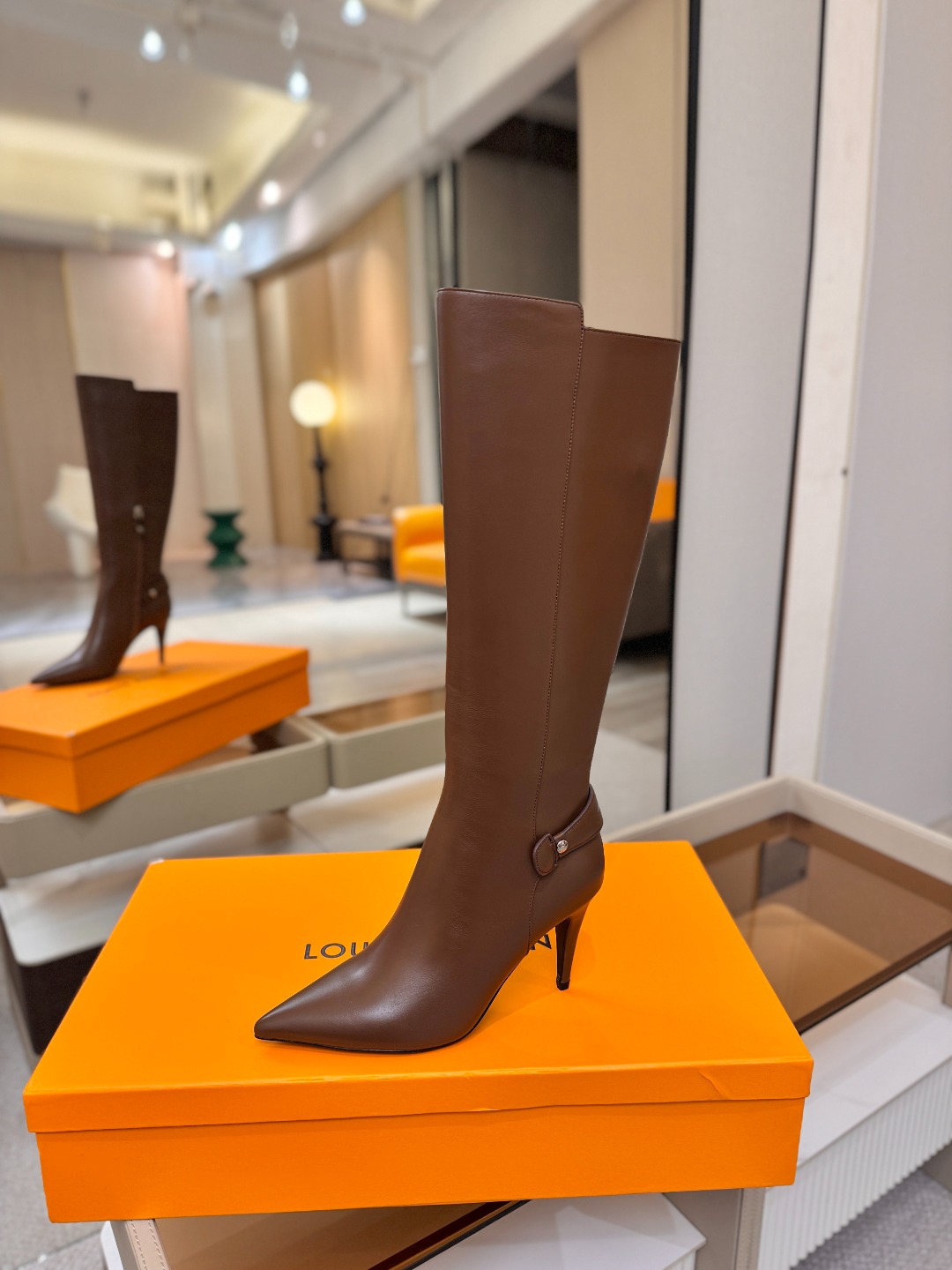 Louis Vuitton Brown Pointed Tall Heeled Boots