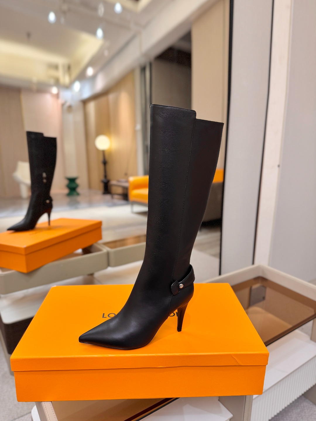 Louis Vuitton Black Pointed Tall Heeled Boots
