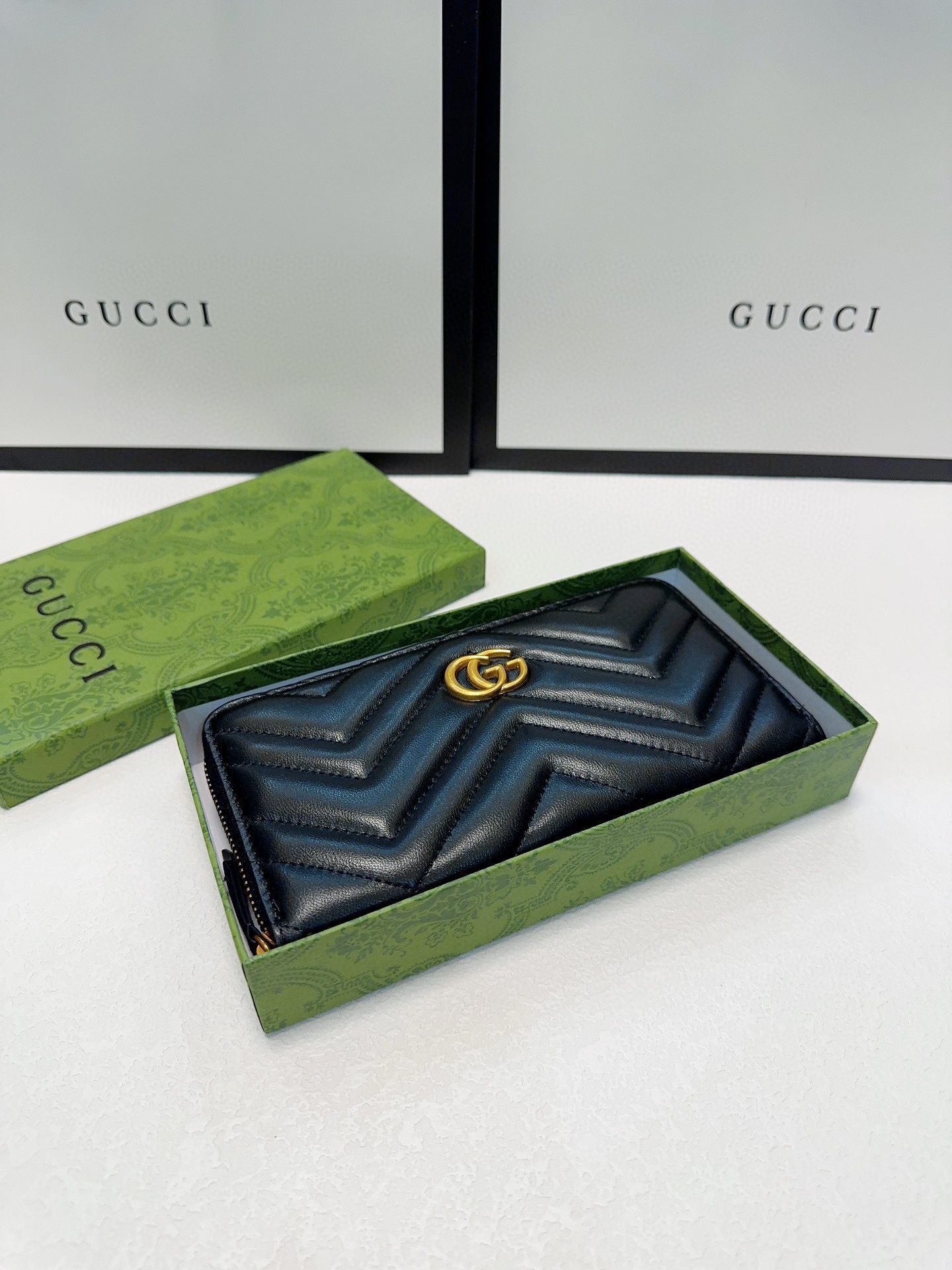 Gucci Marmont Portfel Czarny Skóra owcza Fashion