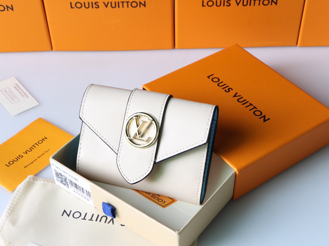 Louis Vuitton LV Pont Wallet for sale cheap now
 Black White Cowhide Circle