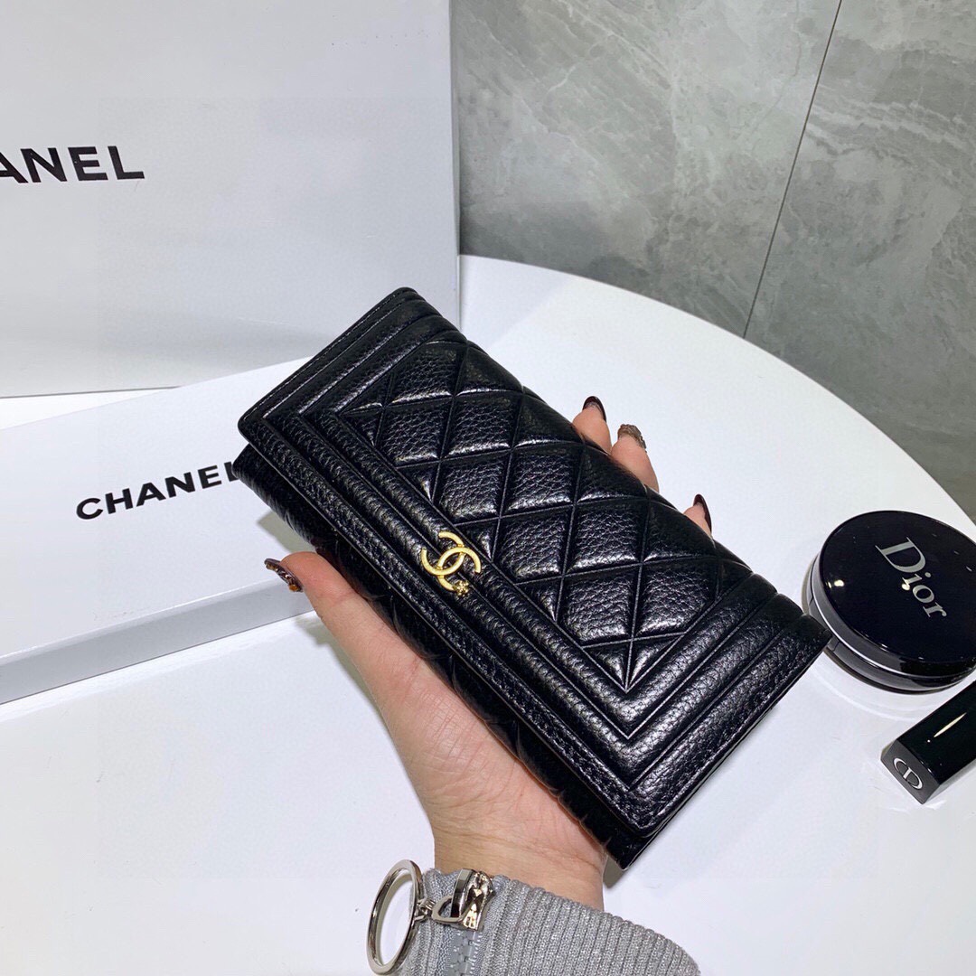 Chanel Wallet Black Cowhide