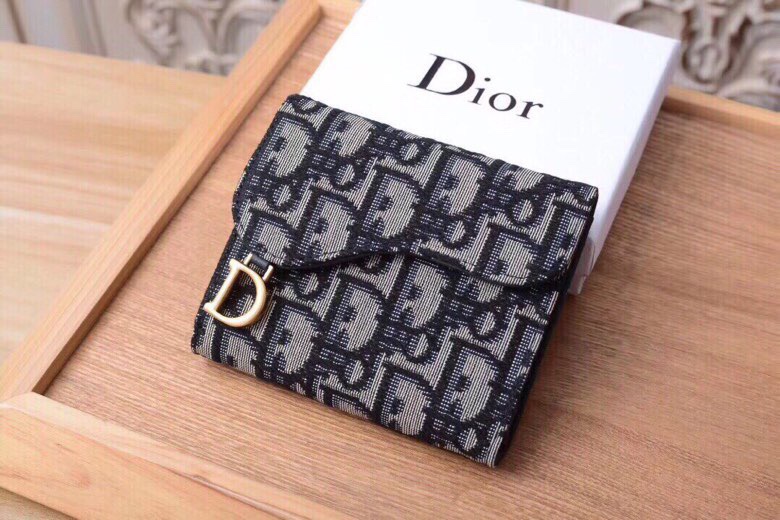 Dior Fake
 Wallet Black Cowhide