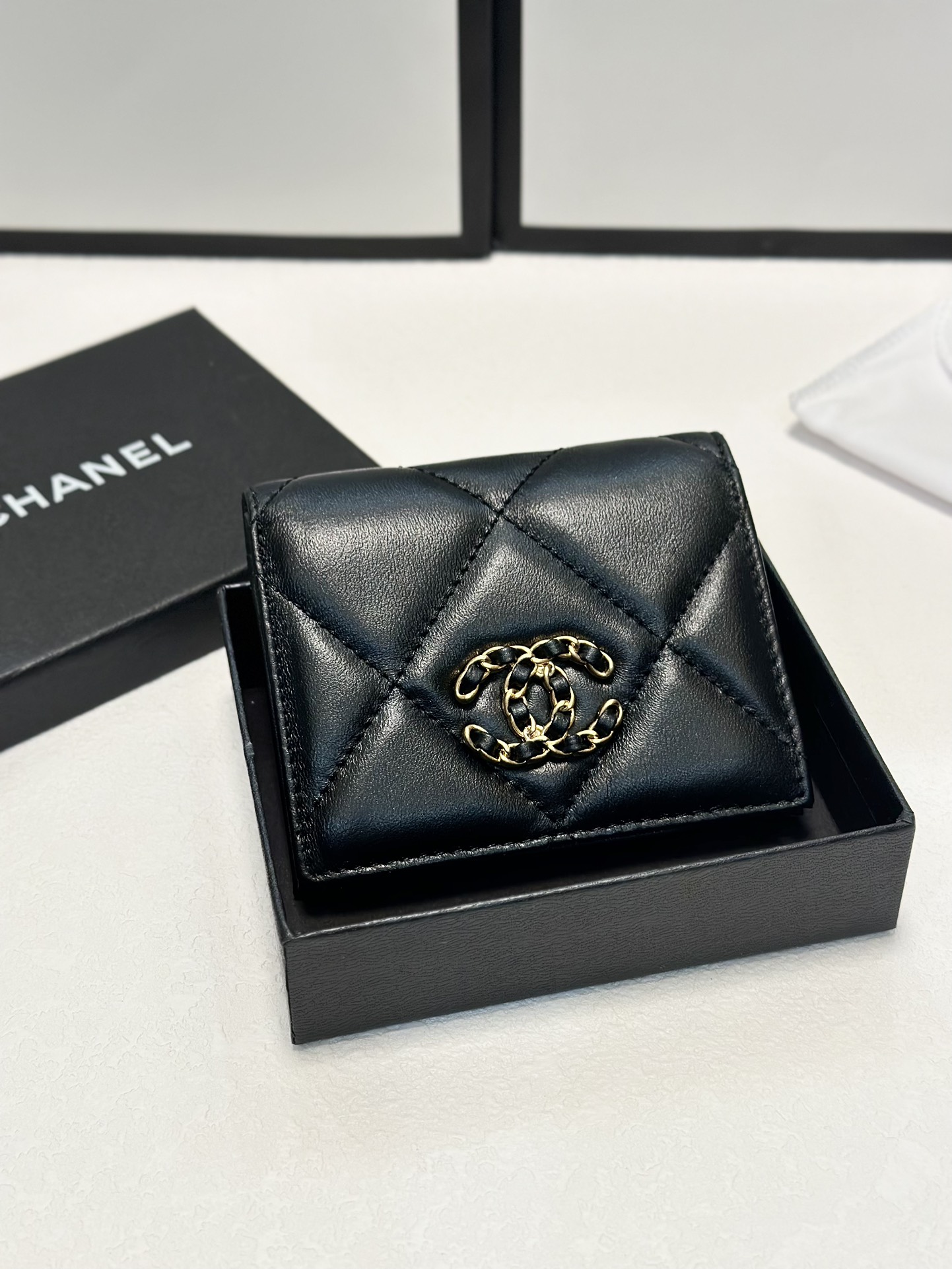 Chanel Wallet Card pack Black Sheepskin Fashion