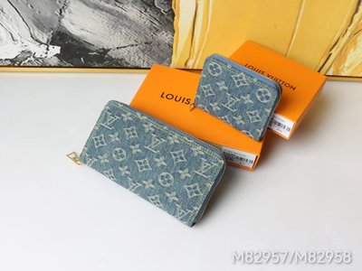 Louis Vuitton Wallet Weave Cowhide Denim M82958