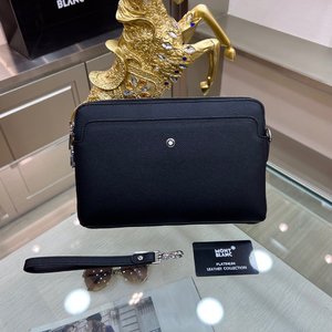 At Cheap Price MontBlanc Clutches & Pouch Bags Outlet Sale Store Black Cowhide