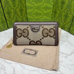 Gucci Ophidia Wallet Brown Coffee Color Gold Canvas GG Supreme
