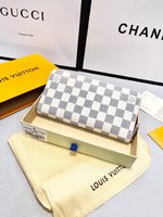 Louis Vuitton Wallet Pink White Damier Azur