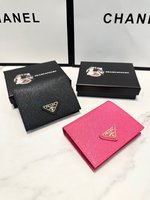 Prada Wallet Black Blue Pink Red Cowhide Fashion