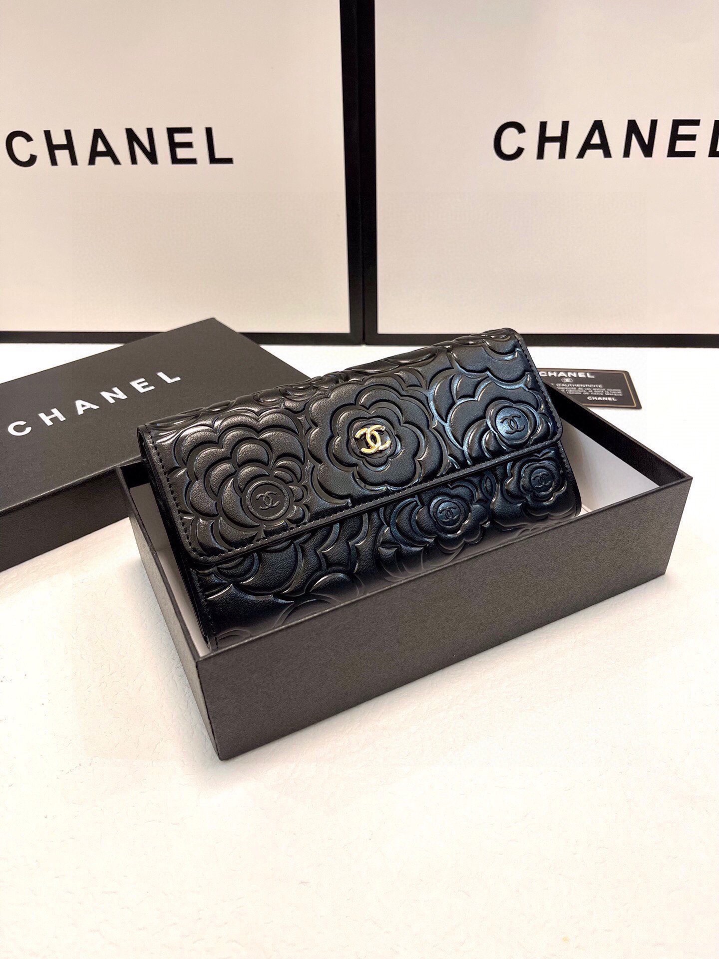 Chanel Portefeuilles Noir Cuir de vache