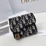 Dior Wallet Card pack Designer Fake
 Black Grey Cowhide Fall/Winter Collection