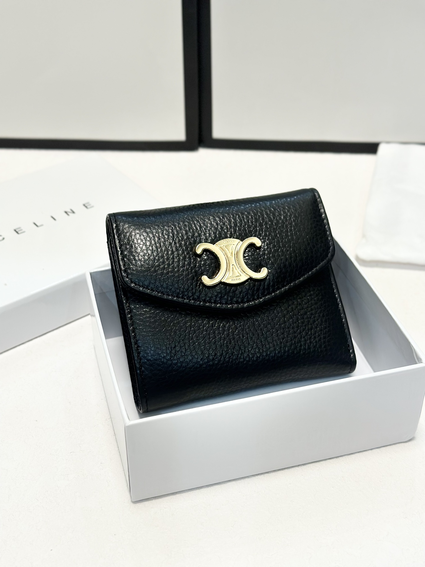 Celine Portefeuilles Noir Cuir de vache