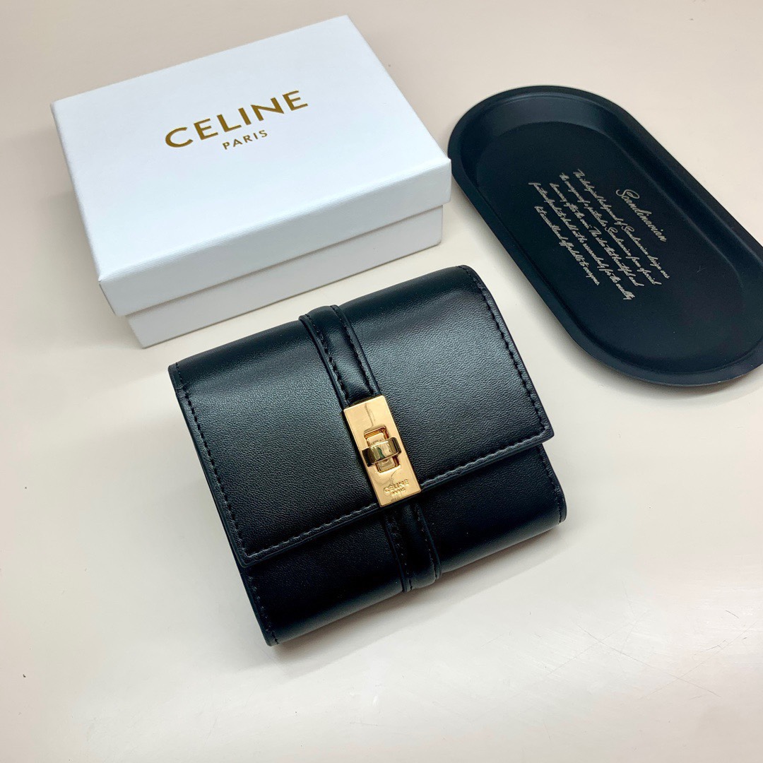 Celine Wallet sell Online
 Black Brown Cowhide Fashion