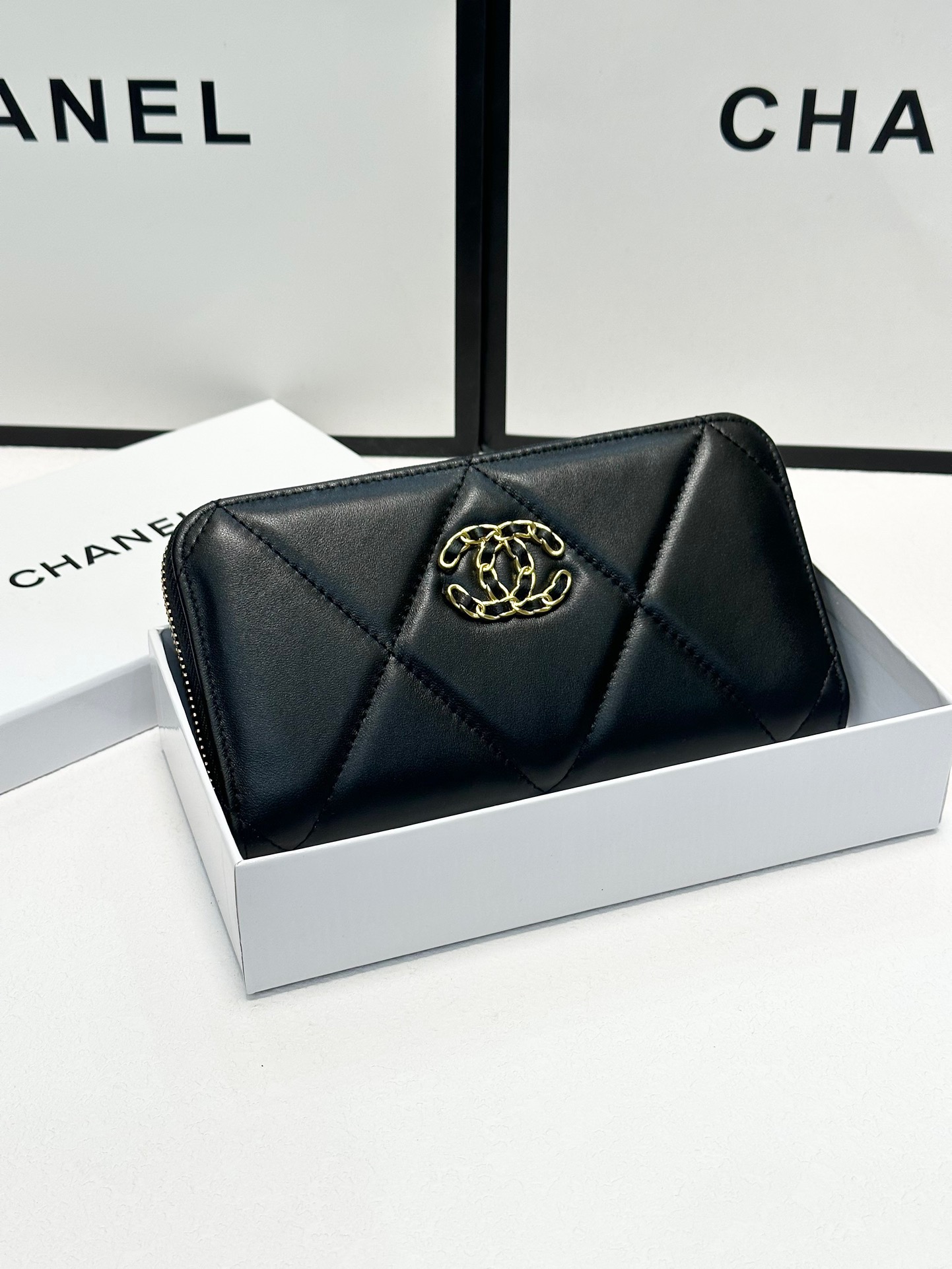 Chanel Wallet Black Sheepskin