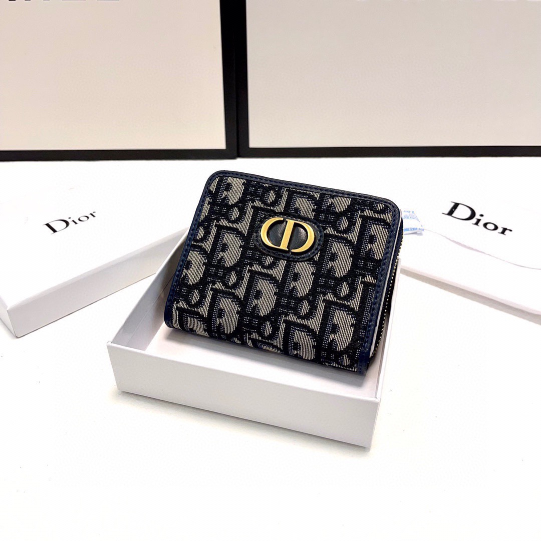 Dior Monederos Billetera Negro Piel de oveja