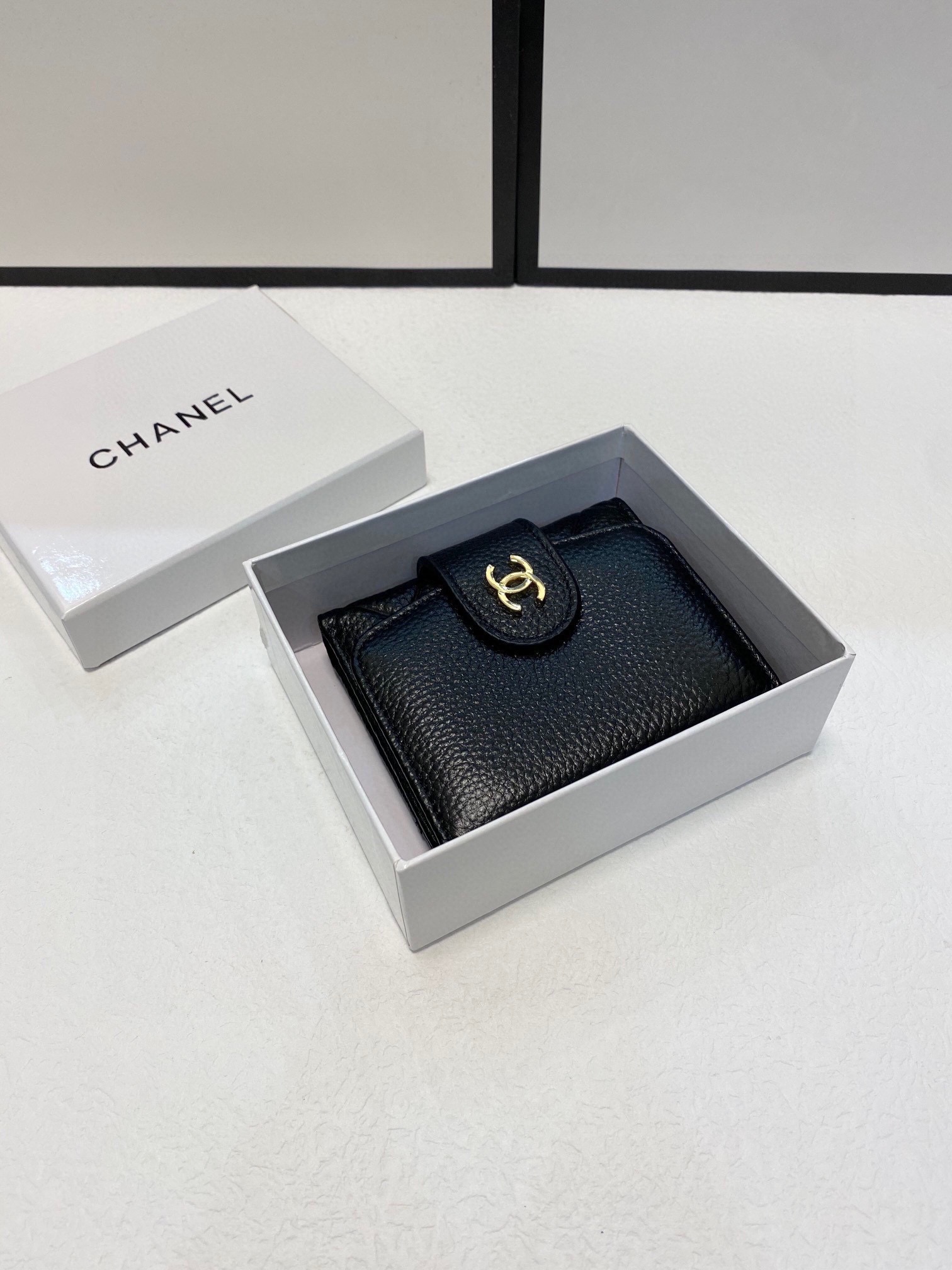 Chanel Portefeuilles Noir Cuir de vache