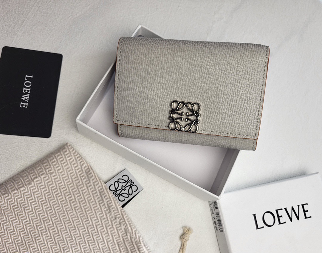 Loewe Portefeuilles Acheter des répliques bon marché
 Noir Gris Blanc Jaune Cuir de vache