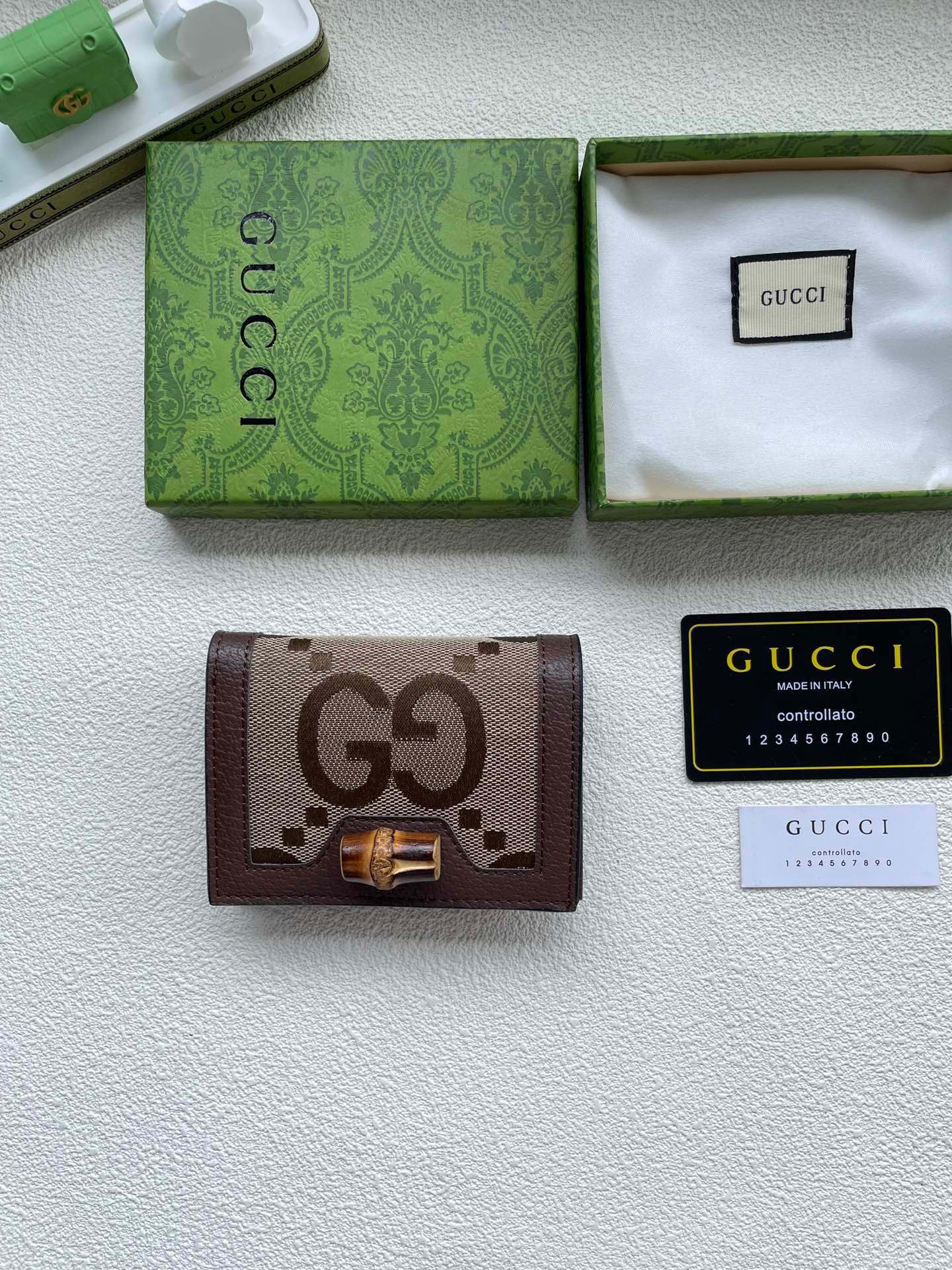 Gucci Diana Wallet Brown Khaki Canvas