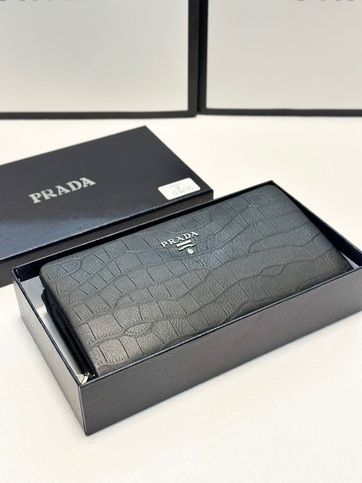 Prada Clutches & Pouch Bags Black Men Cowhide