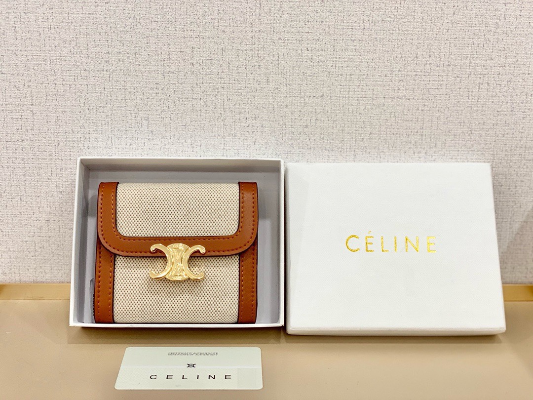 Celine Wallet White Cowhide Fashion