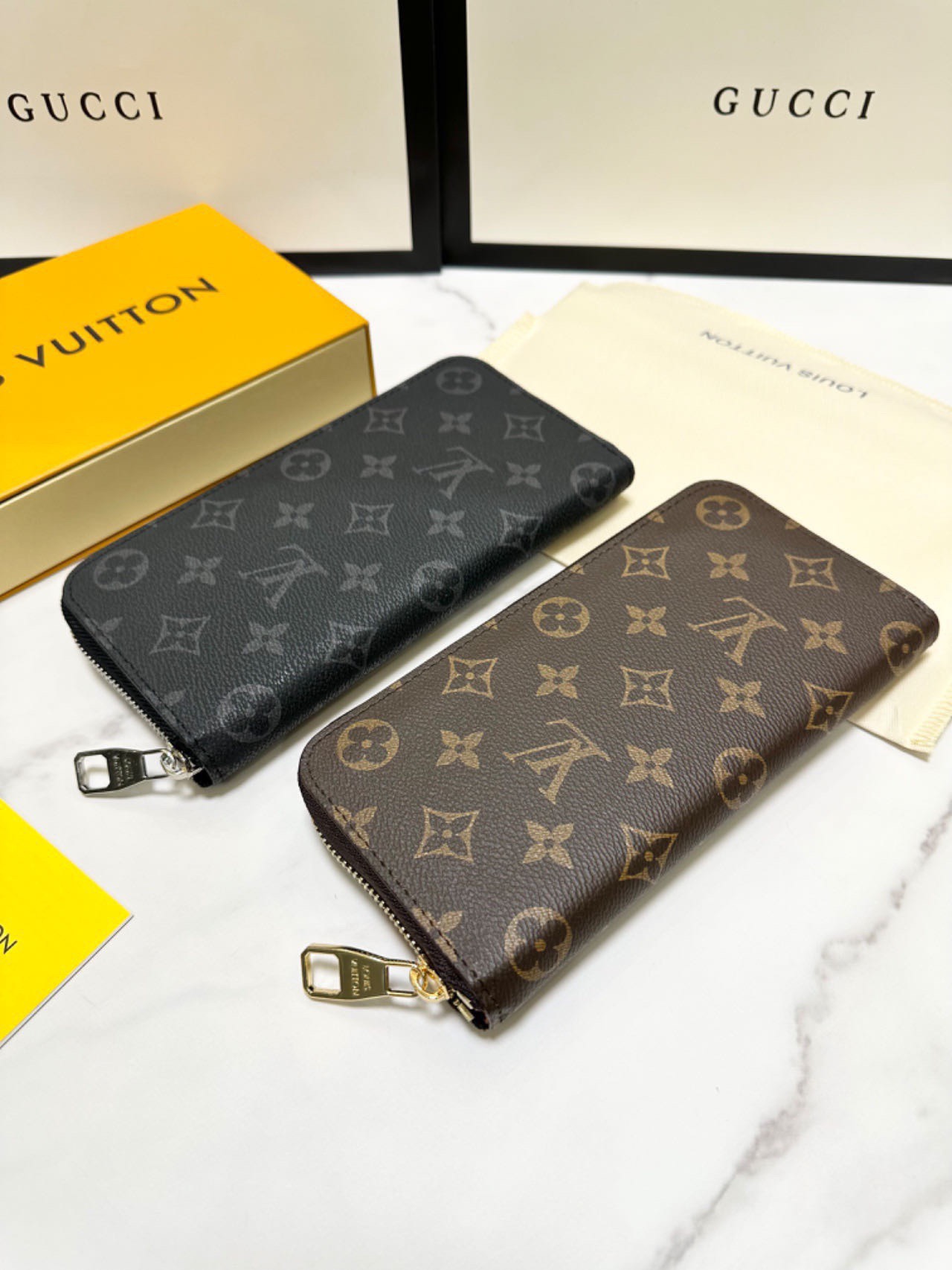 Louis Vuitton Wallet Black Monogram Eclipse