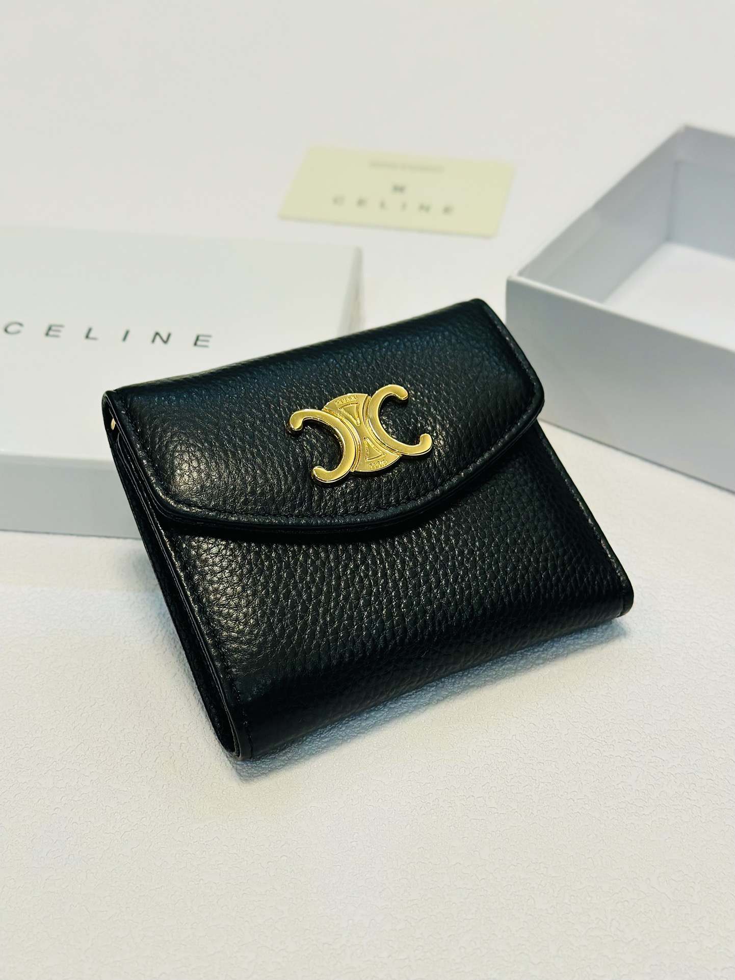 Celine Wallet Black Cowhide