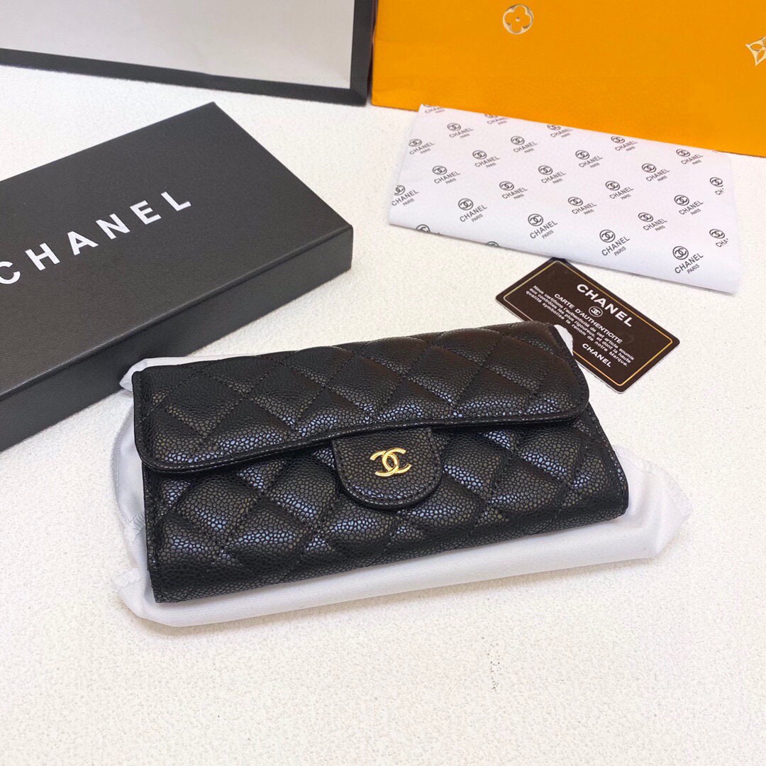 Chanel Wallet Black Sheepskin