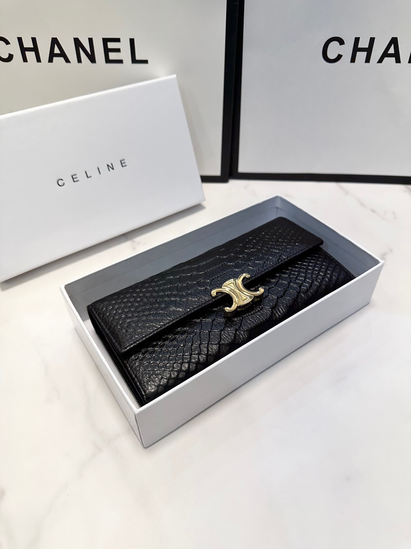 Celine Wallet Black Cowhide