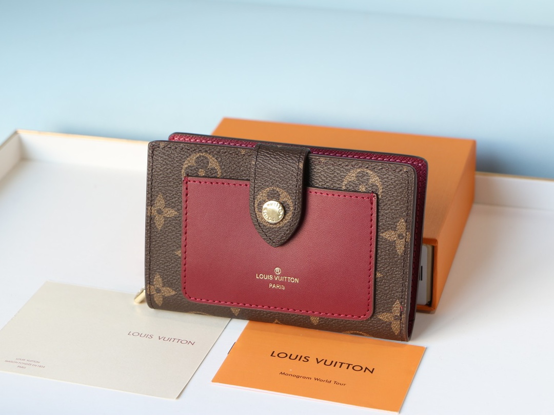 Louis Vuitton Wallet Black Purple Red Monogram Canvas