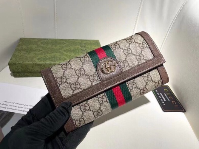 Gucci Women's Ophidia GG Continental Wallet-Beige/Ebony, Card Slots 1 Gucci Women's Ophidia GG Continental Wallet-Beige/Ebony, Card Slots