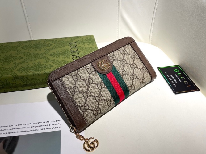Gucci Ophidia GG Continental Wallet, Brown Leather, Card Slots 1 Gucci Ophidia GG Continental Wallet, Brown Leather, Card Slots