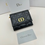 Dior Wallet Beige Black Blue Cowhide 1 Dior Wallet Beige Black Blue Cowhide