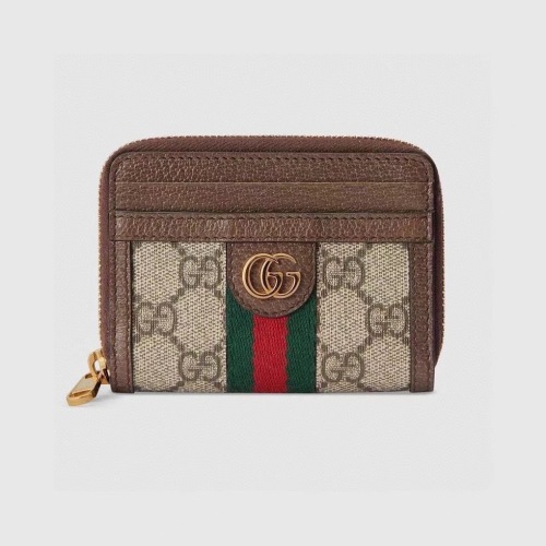 Gucci Ophidia GG Zip Card Case Wallet, Supreme Canvas, Brown Leather Trim 1 Gucci Ophidia GG Zip Card Case Wallet, Supreme Canvas, Brown Leather Trim