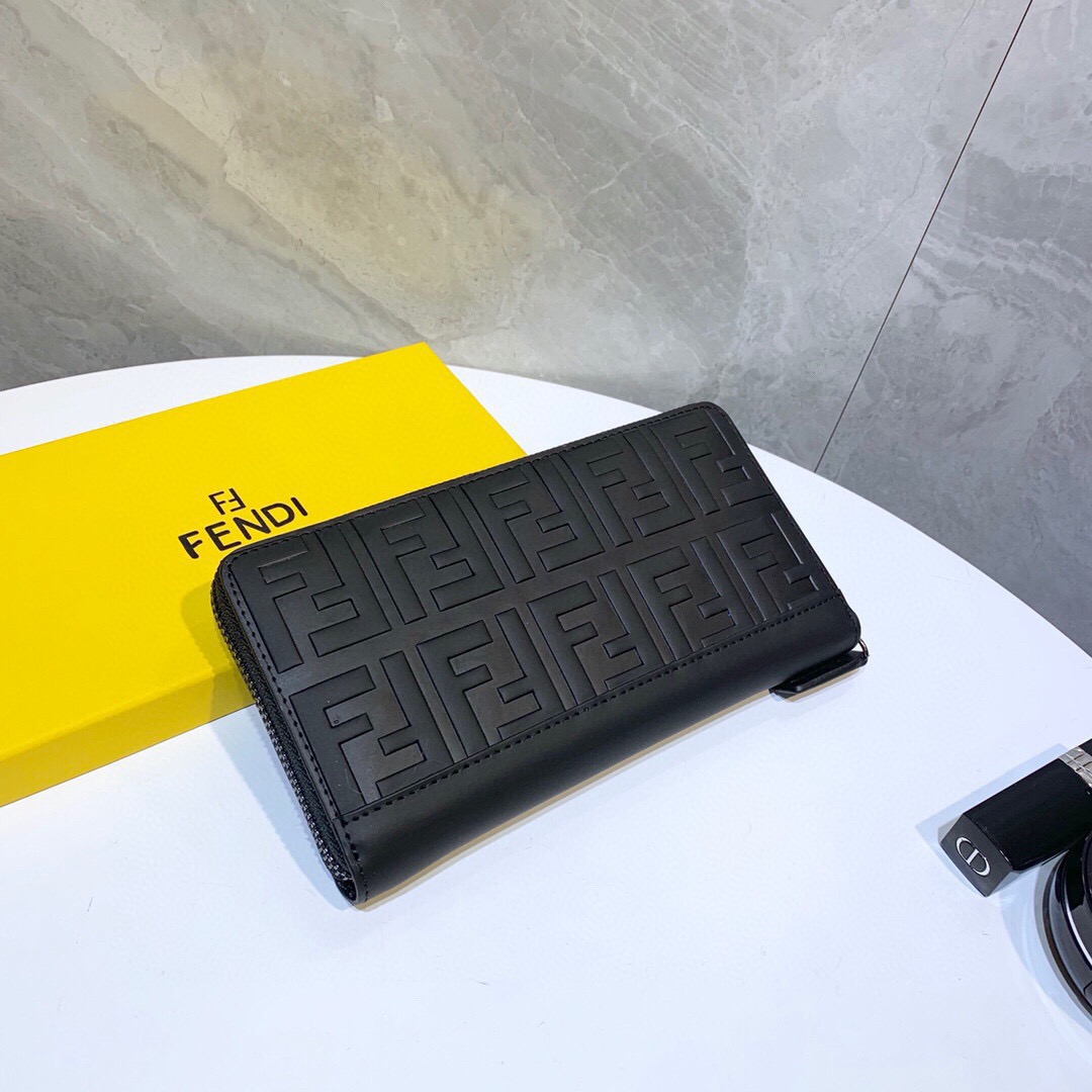Fendi Men's Black Leather Wallet, 21x11cm - Card Slots & High Quality 8 i1746629442680 1514 0 6