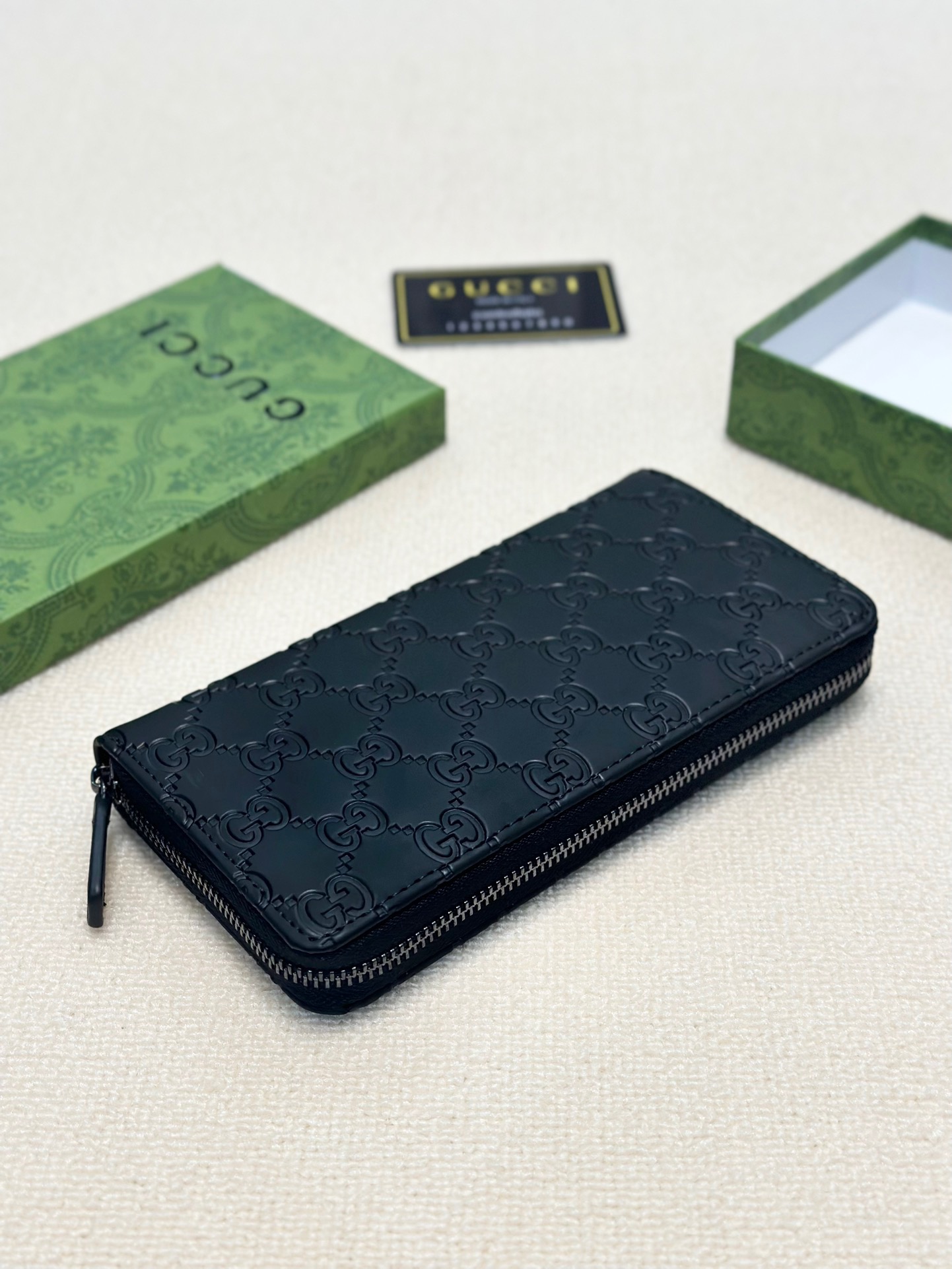 Gucci Black Embossed Leather Zip Around Wallet 20x10cm 5 i1746629556022 5945 0 3
